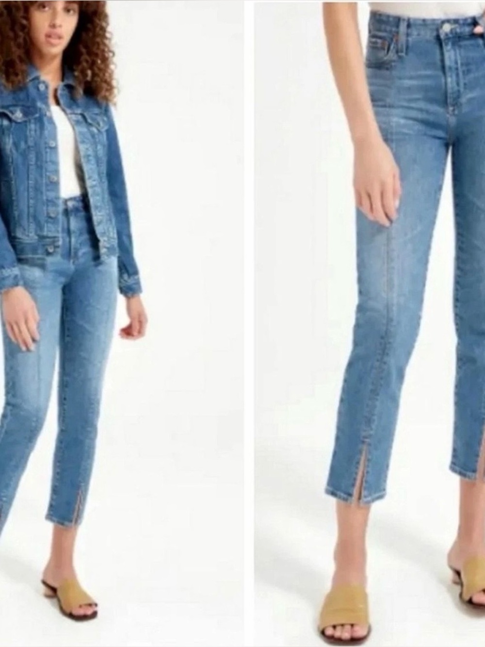 AG The Isabelle High Rise Straight Crop Jeans Women 26R Medium Wash